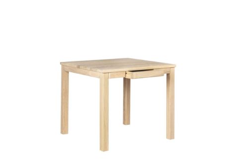 Haslev Klassik 3B Couchtisch mit Schublade 75x75 cm - Weiß geölte Eiche