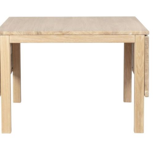 Haslev Klassik 3C Klapbord m. Skuffe og hylde 75x75 cm - Hvidolieret Eg