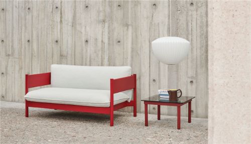 HAY Arbor Club Sofa B: 150 cm – Nevada NV0500S / Weinrot lackierte massive Buche