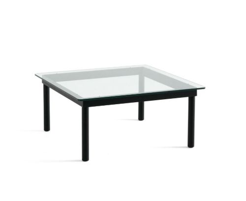 HAY Kofi Table 80x80 cm - Black Solid Oak / Clear Glass
