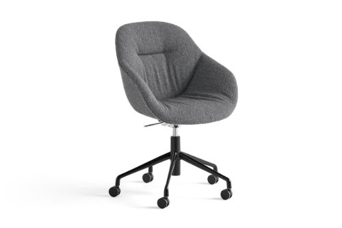 HAY AAC155 About A Chair Soft SH: 44 cm - Powder Coated Aluminium / Flamiber Charcoal C8
