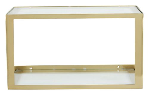Nordal NERA Shelf w/glass 36x20x20,5 cm - Golden