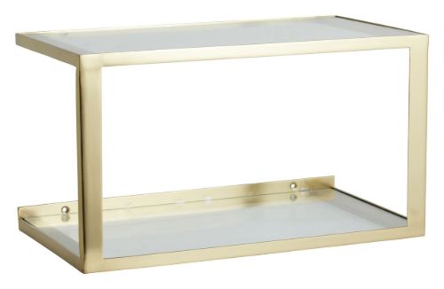 Nordal NERA Regal mit Glas 36 x 20 x 20,5 cm – Golden VORBESTELLUNG: AB SEPTEMBER 2023