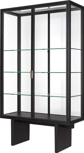 GUBI Private Vitrine H: 191 cm - Brown/Black Stained Oak/Transparent Glass