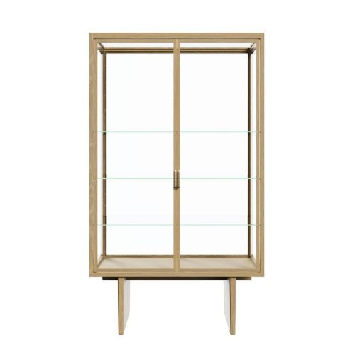 GUBI Private Vitrine H: 191 cm – Hell gebeizte Eiche/Transparentes Glas