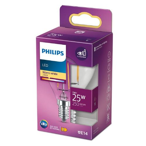 PHILIPS Candle & Lustre E14 LED-Glühbirne 2 W (25 W) – Warmweiß