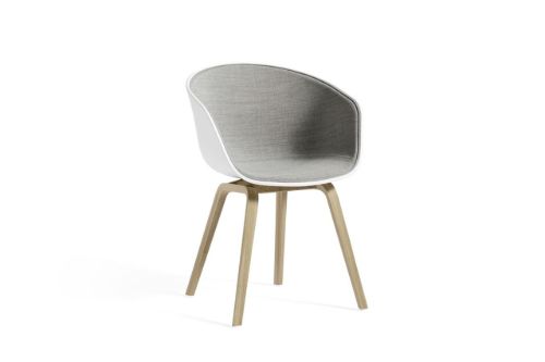 HAY AAC 22 About A Chair Front Upholstery SH: 46 cm - Lacquered Oak Veneer/White/Remix 123