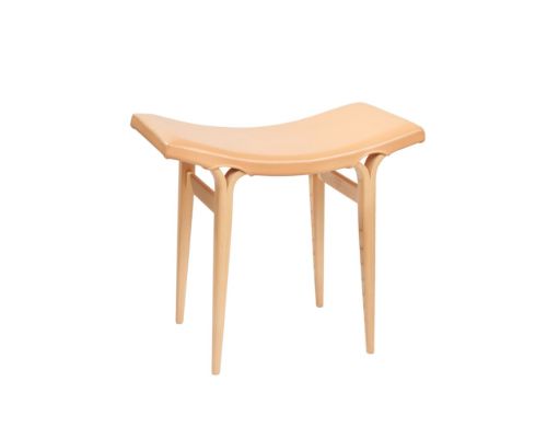 Bruno Mathsson Mi 435 Anna Skammel SH: 48 cm - Lakeret Bøg / Elmosoft Læder 54035