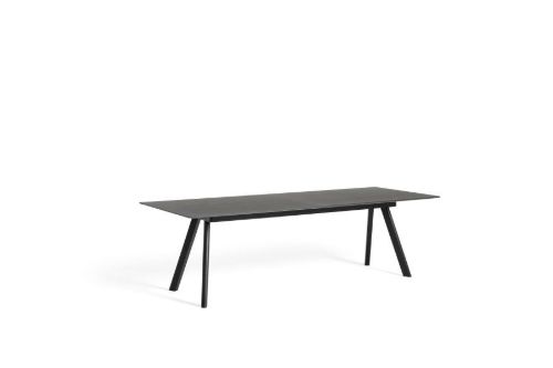 HAY CPH 30 Extendable Table 250/400x90x74 cm - Black Lacquered Solid Oak/Black Linoleum