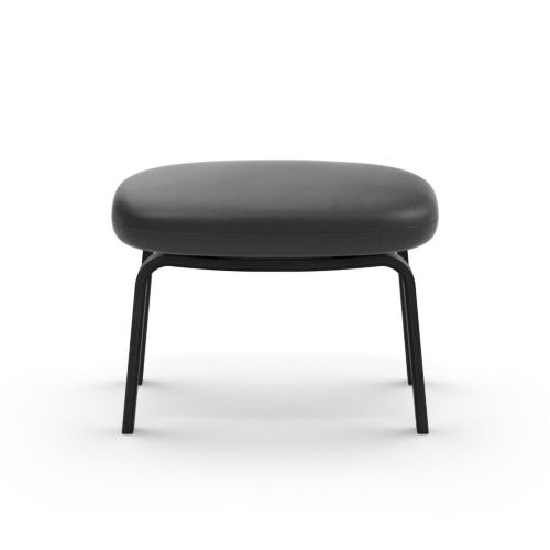 Normann Copenhagen Era Fußhocker Schwarze Eiche H: 39 cm – Ultra Leder / Anthrazit 41580