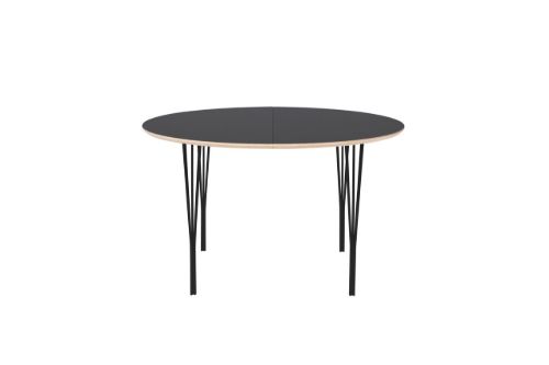 Haslev Symphony 92 Spisebord Ø: 120 cm - Grafit Laminat / Sort