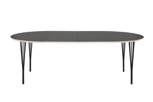 Haslev Symphony 92 Esstisch Ø: 120 cm - Graphitlaminat / Schwarz