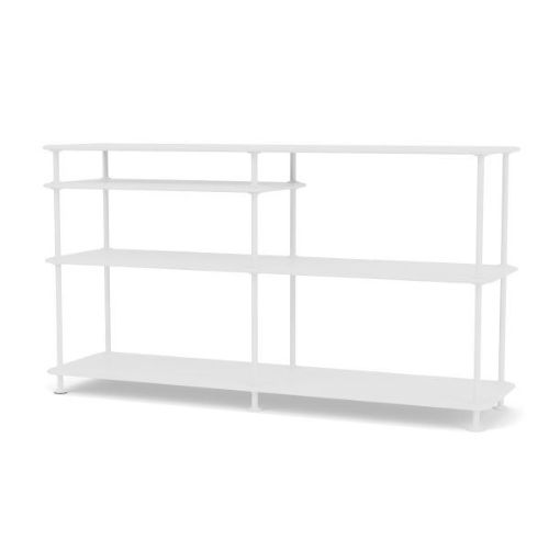 Montana QS Free 220100 Reol med Indskudt Hylde 138,4x75,8cm - 101 New White