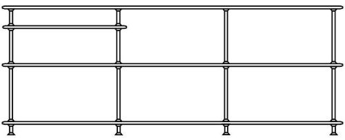 Montana Free 222100 Bücherregal mit eingelegtem Regal 203,4 x 75,8 cm – 02 Fjord