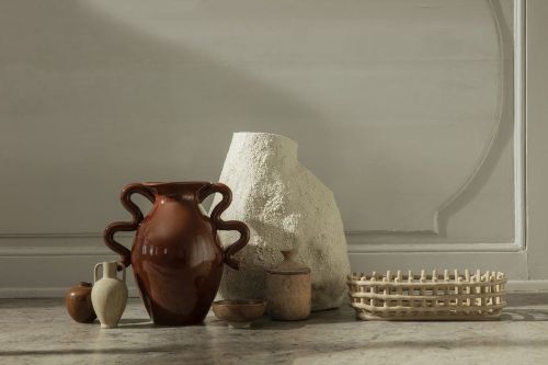 Ferm Living Keramikkorb Oval 30x15 cm - Kaschmir