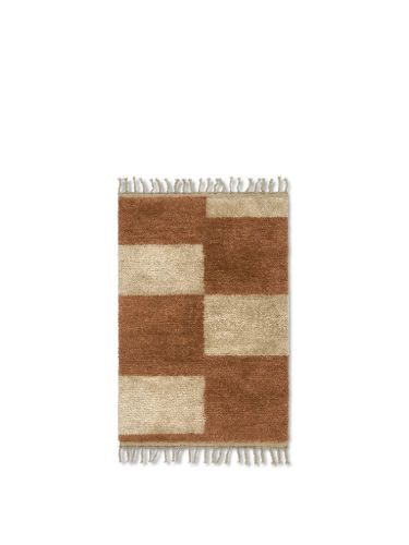 Ferm Living Mara Knotted Rug S 80x120 cm - Brick/Off-White