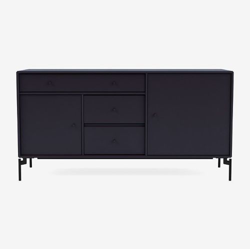 Montana Mega 200802 Beistelltisch mit Beinen 115,2x38 cm - 147 Shadow / Schwarz