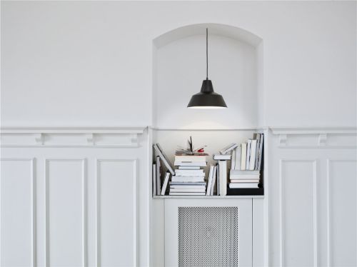 Von Hand gefertigte Werkstattlampe W4 Ø: 50 cm - Mattweiß