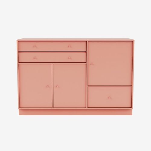 Montana Mega 201202 Beistelltisch mit Sockel 7 cm 115,2x38 cm - 151 Rhabarber