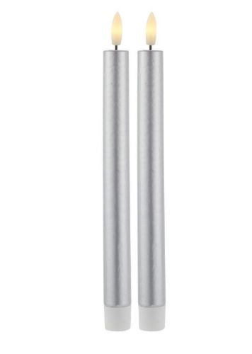 Sirius Sille Tall Batteridrevet Stearinlys H: 25 cm - Sølv