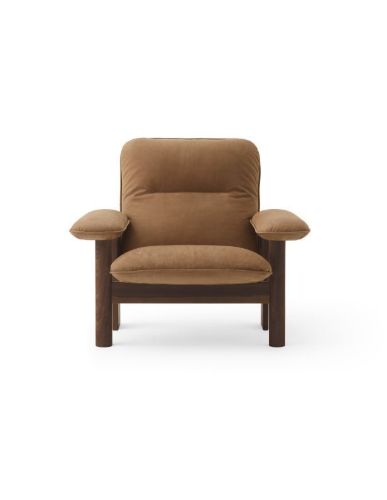 Audo Copenhagen Brasilia Lounge Chair SH: 39 cm - Dark Stained Oak/Dunes Cognac 21004