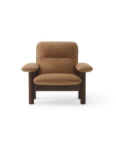 Audo Copenhagen Brasilia Lounge Chair SH: 39 cm - Walnut/Dunes Cognac 21004