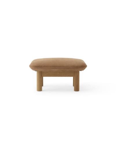 Audo Copenhagen Brasilia Ottoman H: 40 cm - Natural Oak/Dunes Cognac 21004