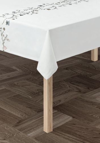 Kähler Hammershøi Weihnachtstischdecke 150x270 cm - Weiß mit Dekoration