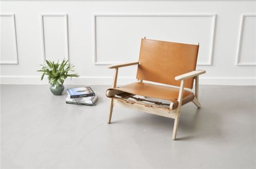 Duus & Møller Serengeti Lænestol SH: 32,6 cm - Massiv Eg/Cognac