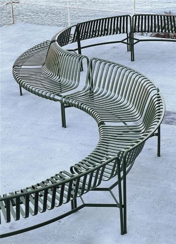 HAY Palissade Park Dining Bench In-Out Starter Set/2er-Set L: 283 cm – Olive