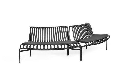 HAY Palissade Park Esszimmerbankkissen / Out-Out / 2er-Set L: 127 cm - Anthrazit