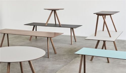 HAY CPH 20 Runder Tisch Ø: 120 cm – Lackiertes massives Walnussholz/Lackiertes Walnussfurnier