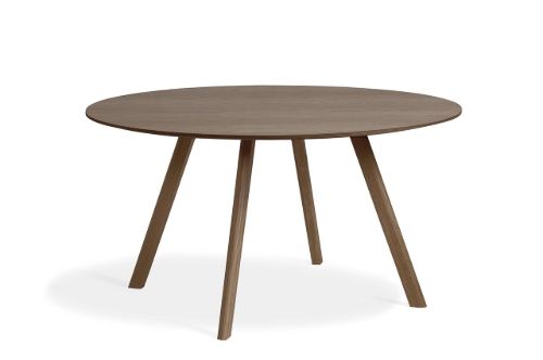 HAY CPH 25 Round Table Ø: 140 cm - Lacquered Solid Walnut/Lacquered Walnut Veneer