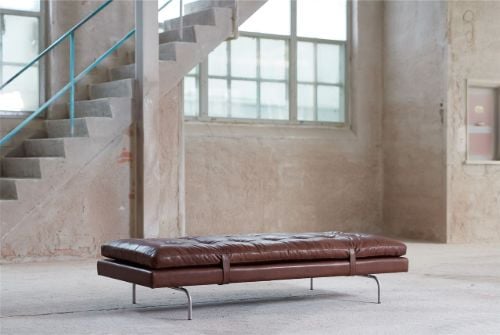 Søren Lund Dicentra 70 Tagesbett L: 190 cm – Genua-Leder aus Teakholz/Flexbasis