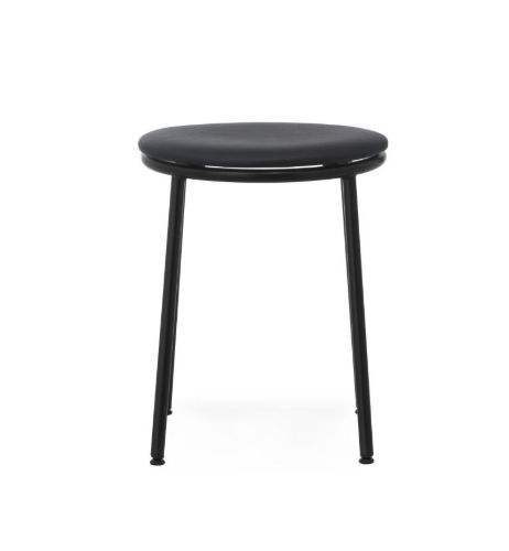Normann Copenhagen Circa Hocker gepolstert H: 45 cm – Ultra Leder Schwarz 41599