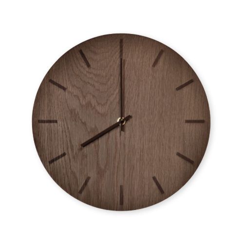 Hemverk Vægur Ø: 28 cm – Dark Oak/Black