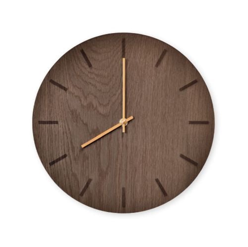Hemverk Vægur Ø: 28 cm – Dark Oak/Gold
