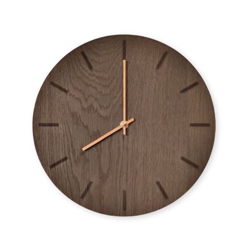 Hemverk Vægur Ø: 28 cm – Dark Oak/Copper