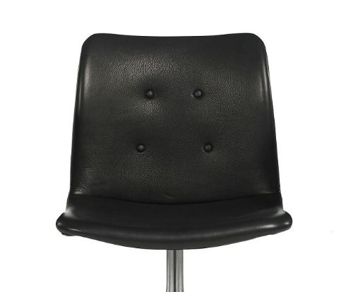 Bent Hansen Primum Stuhl mit fester Basis SH: 45 cm – Zenzo 2 207 Leder/Edelstahl