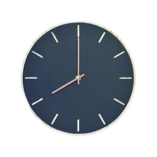 Hemverk Vægur Ø: 28 cm – Smokey Blue Oak/Copper