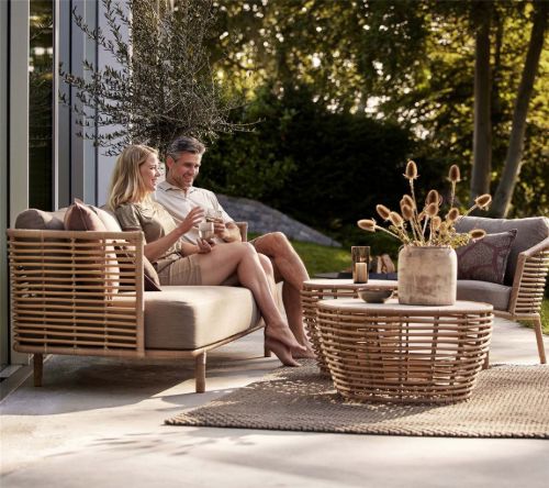 Cane-line Outdoor Sense Loungesessel inkl. AirTouch Höhe: 45 cm - Natural Weave/Taupe