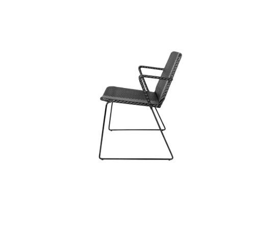 Cane-line Outdoor Vision Stühl inkl. Hyndesæt SH: 46 cm – Schwarz-Graphit-Gewebe/Graues Natté