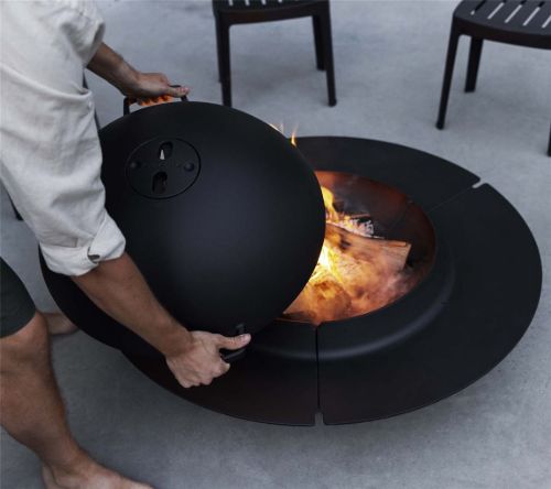 Cane-line Outdoor Ember Feuerschale Deckel Ø: 60 cm - Schwarz