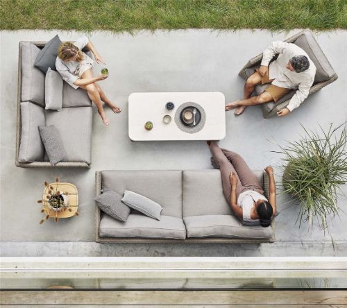 Cane-line Outdoor Diamond 3 Pers. Sofa inkl. Natté Hyndesæt L: 209 cm – Taupe/Weiches Seil