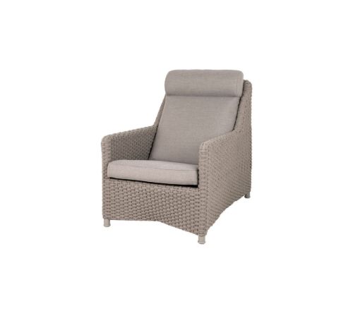 Cane-line Outdoor Diamond Highback Stol inkl. Natté Hyndesæt SH: 42 cm - Taupe/Taupe Soft Rope