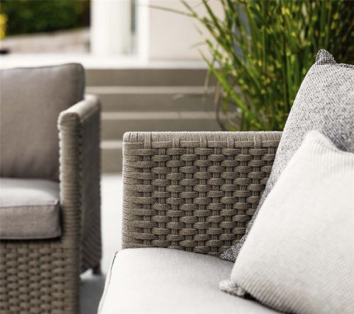 Cane-line Outdoor Diamond Loungesessel inkl. Natté Hyndesæt SH: 40 cm – Weiches Seil/Taupe