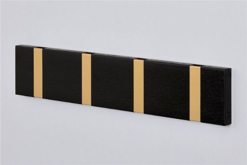 KNAX vandret 4 knagerække L: 19,8 cm - Sortbejdset Eg/Messing