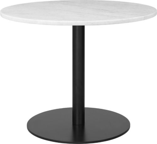 GUBI 1.0 Lounge Table Ø: 80 cm - White Carrara Marble/Black Base