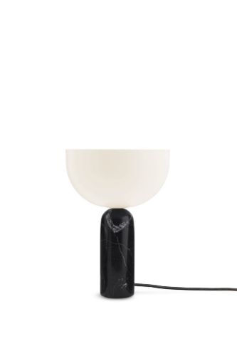 New Works Kizu Table Lamp Ø: 25 cm - Black Marble / White Acrylic