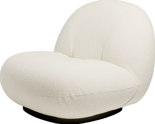 GUBI Pacha Lounge Chair - Black Semi Matt/Harp 24 Ivory